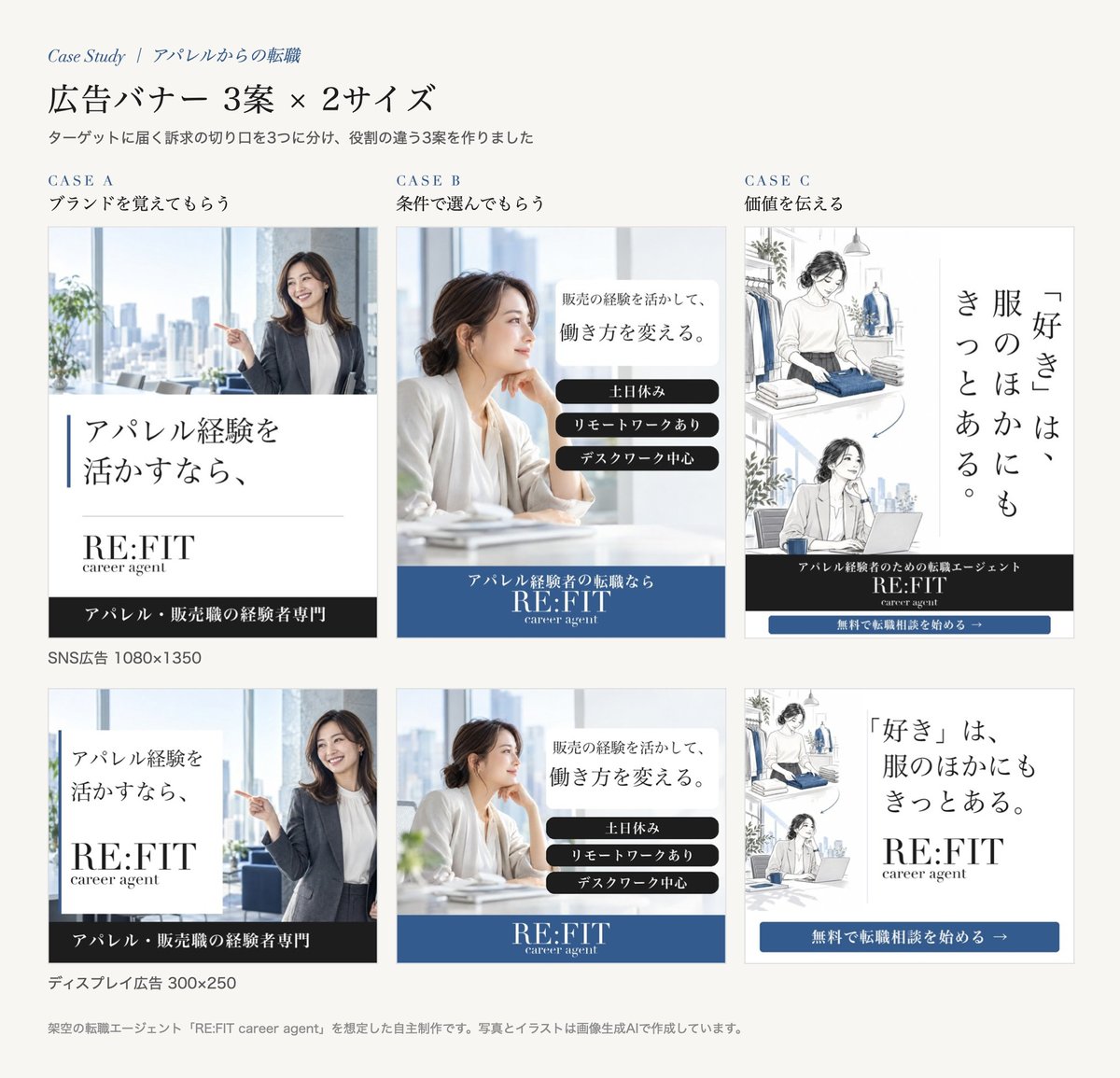 広告バナー3案のSNS広告とディスプレイ広告